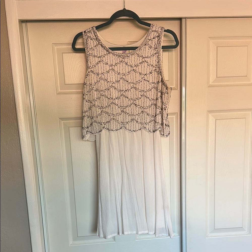 Alya Black and White Patterned Mini Dress